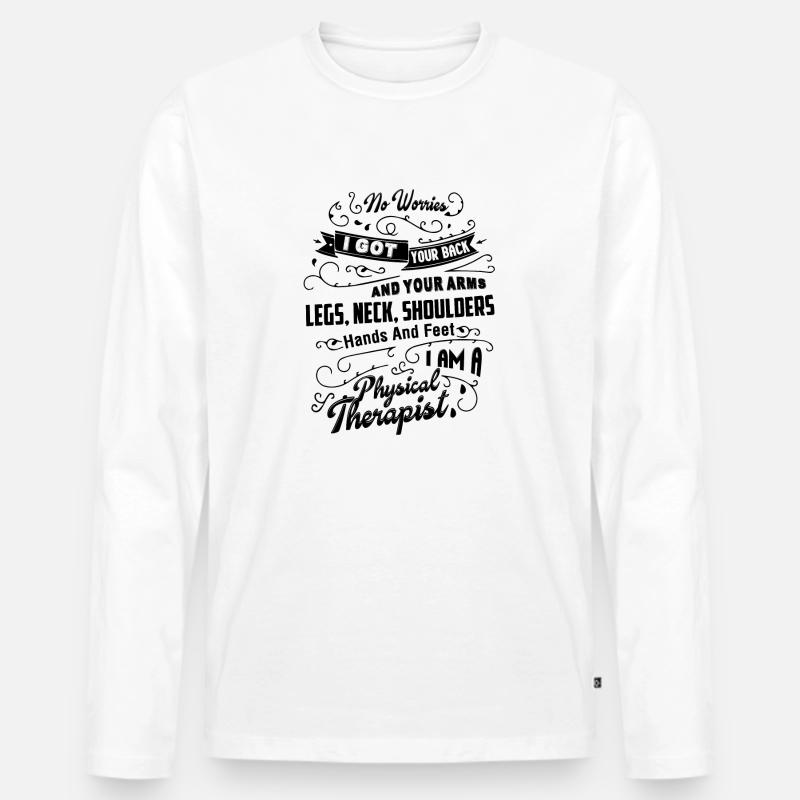 Ich bin ein Physiotherapeut - Männer Premium Bio Langarmshirt - Weiß