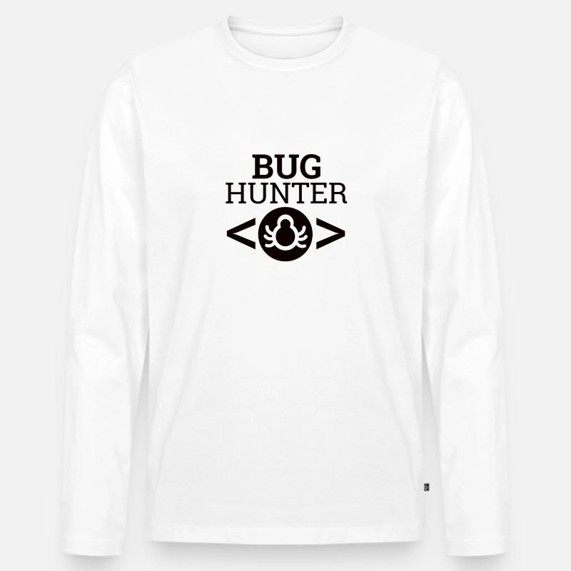 "Bug Hunter" | Informatik, Programmierer - Männer Premium Bio Langarmshirt - Weiß