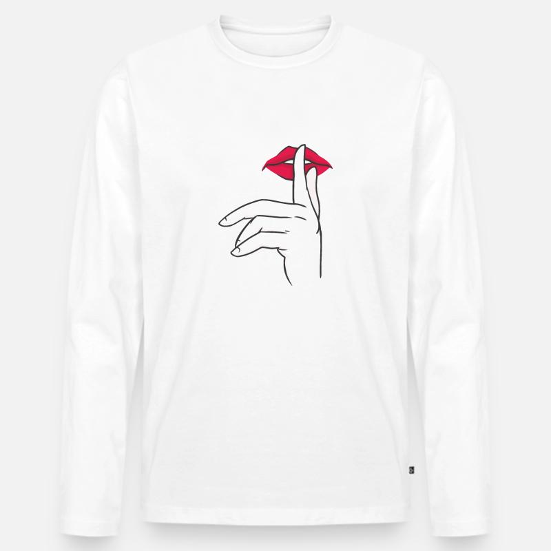 heul leise – Pschhh Geschenkidee - Männer Premium Bio Langarmshirt - Weiß