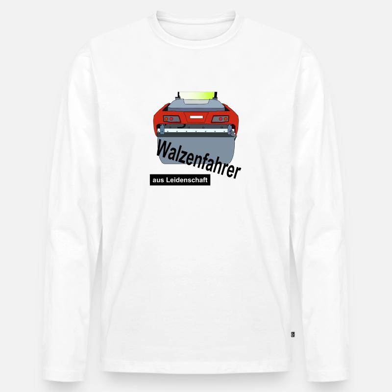 Walzenfahrer - Männer Premium Bio Langarmshirt - Weiß