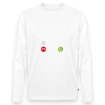 La pêche m'appelle ! - T-shirt manches longues Premium bio Homme - blanc - Devant - Nico (187cm)