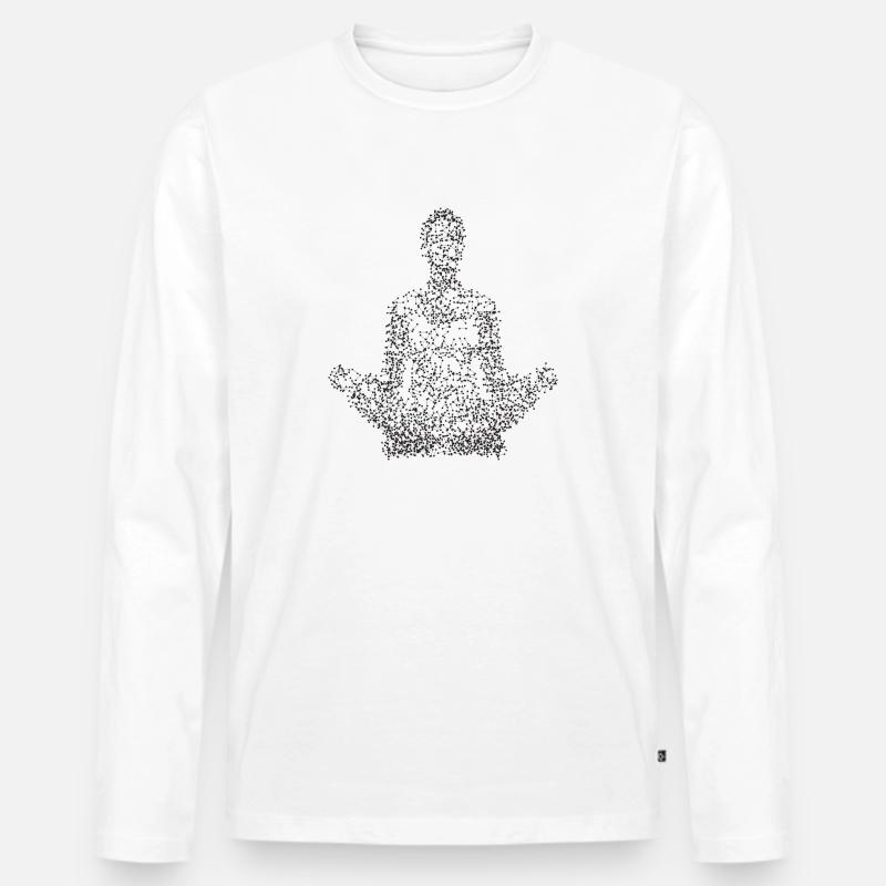 Meditation Dunkle Materie Sammlung (Schwarz) - Männer Premium Bio Langarmshirt - Weiß