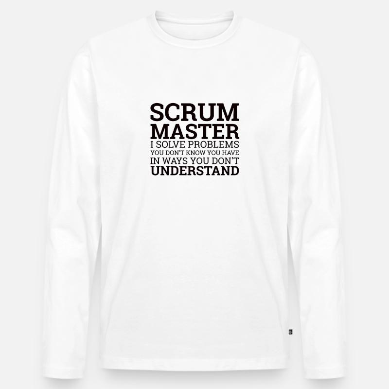 "Scrum Master" | - Männer Premium Bio Langarmshirt - Weiß