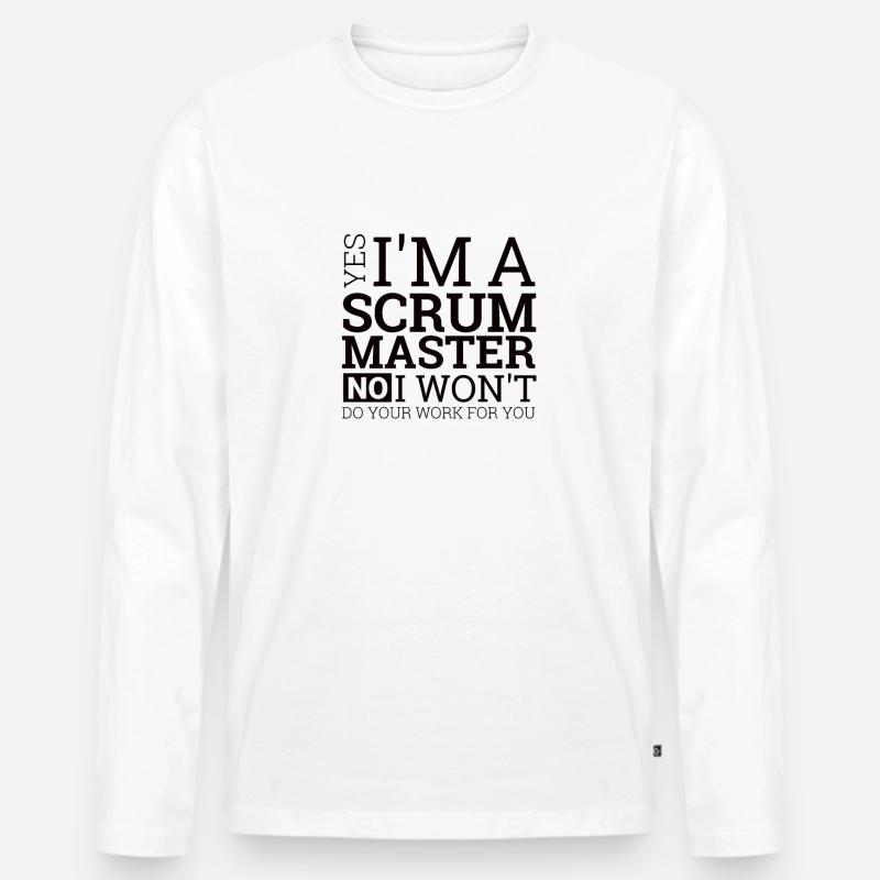 "Scrum Master" | Programmierer - Männer Premium Bio Langarmshirt - Weiß