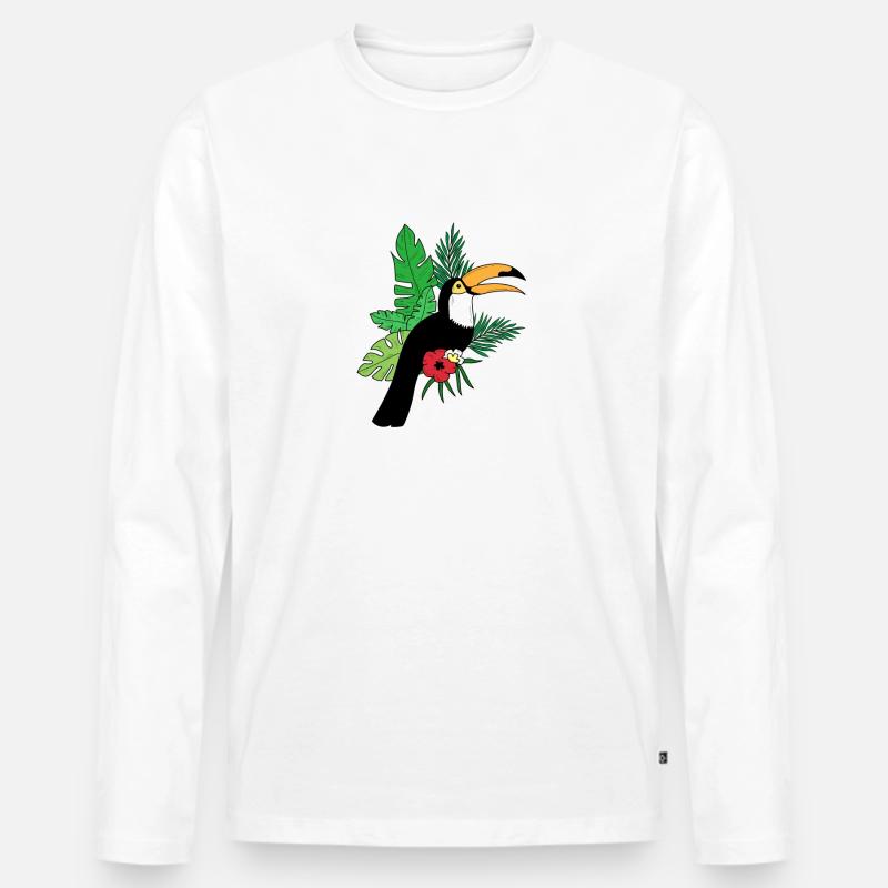 tucan - Männer Premium Bio Langarmshirt - Weiß