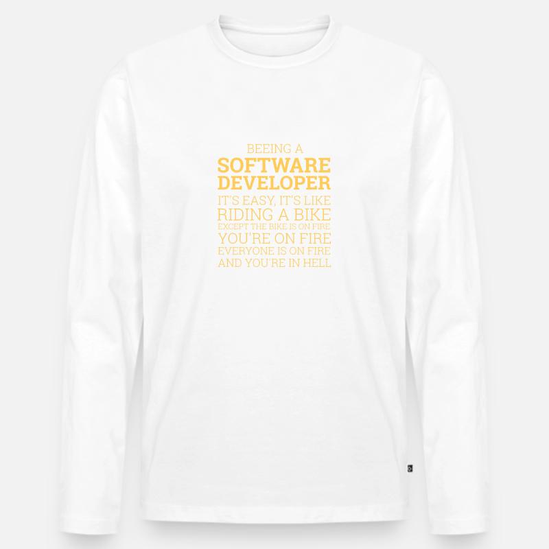 « Software Developer- Riding a Bike » | Programmer T-shirt manches longues Premium bio Homme
