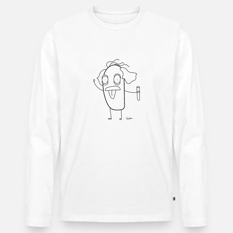 Chillions Albert - Männer Premium Bio Langarmshirt - Weiß