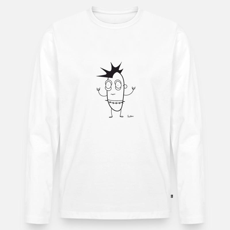Chillions Punk - Männer Premium Bio Langarmshirt - Weiß