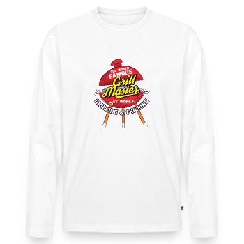 BBQ grilling meat grill master saying gift - Men's Premium Organic Long Sleeve Shirt - white - Front - Nico (187cm)