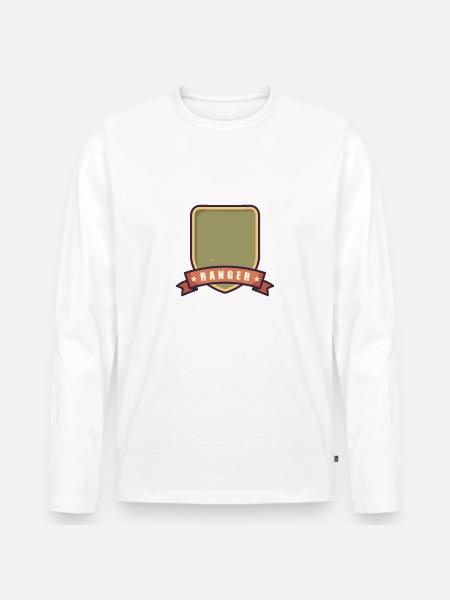 Ranger-Abzeichen - Männer Premium Bio Langarmshirt - Weiß