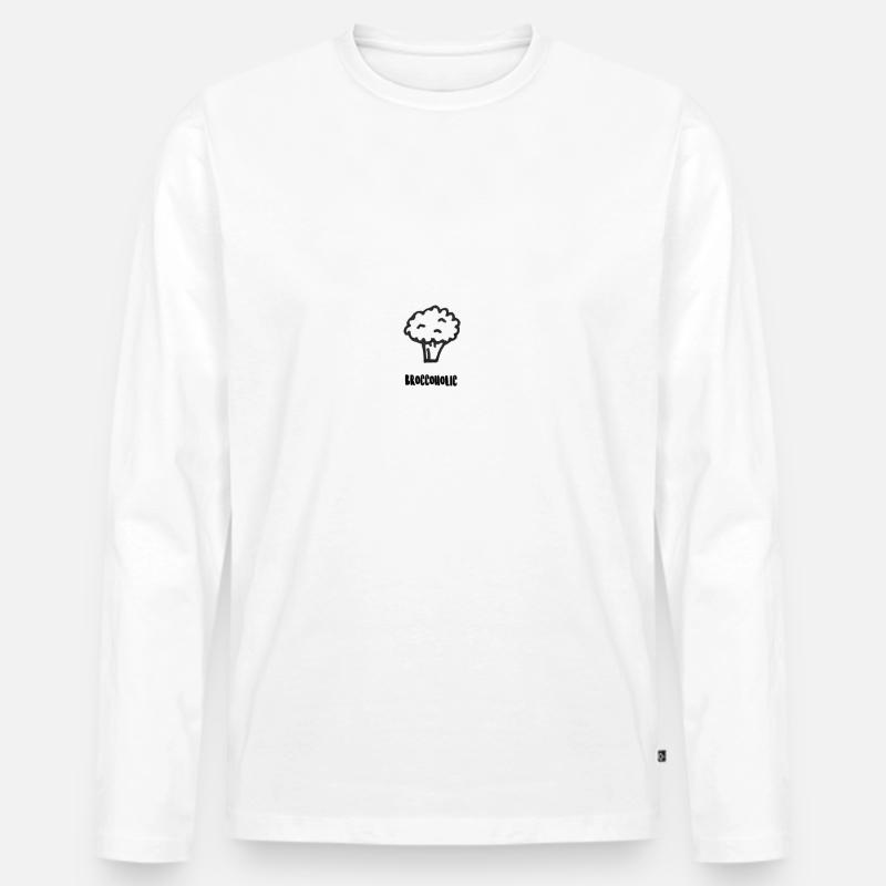 broccoholic - Männer Premium Bio Langarmshirt - Weiß
