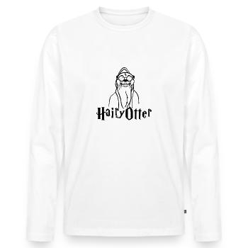 Hairy Otter - Men's Premium Organic Long Sleeve Shirt - white - Front - Nico (187cm)