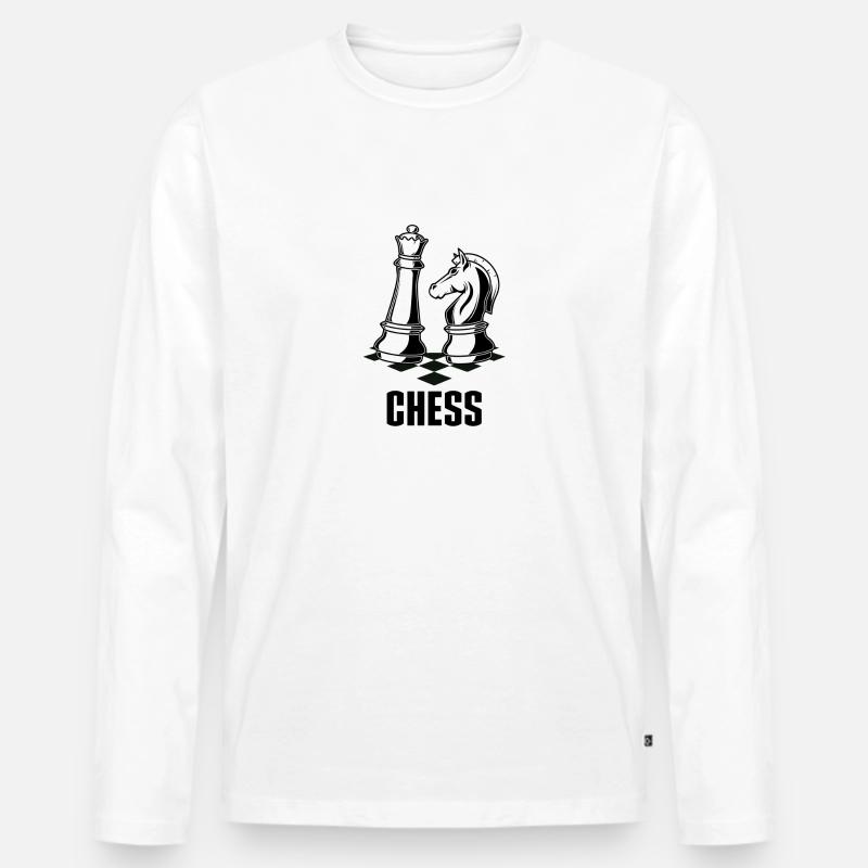 Chess - Männer Premium Bio Langarmshirt - Weiß