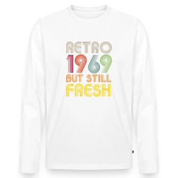 Millésime 1969 - T-shirt manches longues Premium bio Homme - blanc - Devant - Nico (187cm)