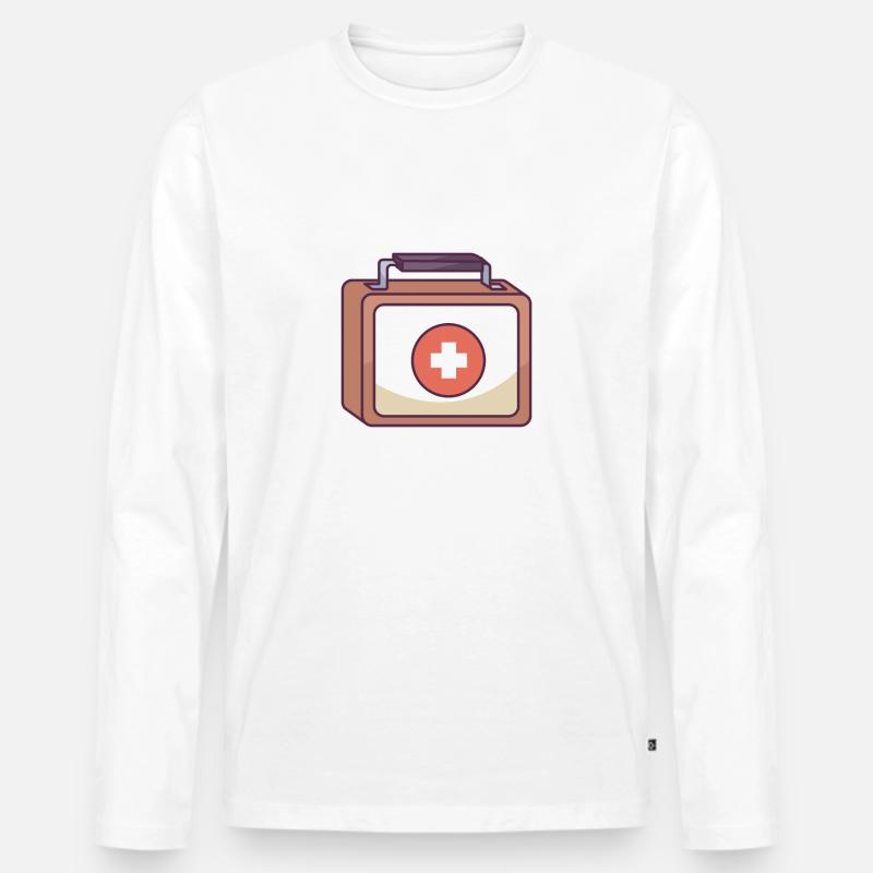 Arzttasche - Männer Premium Bio Langarmshirt - Weiß