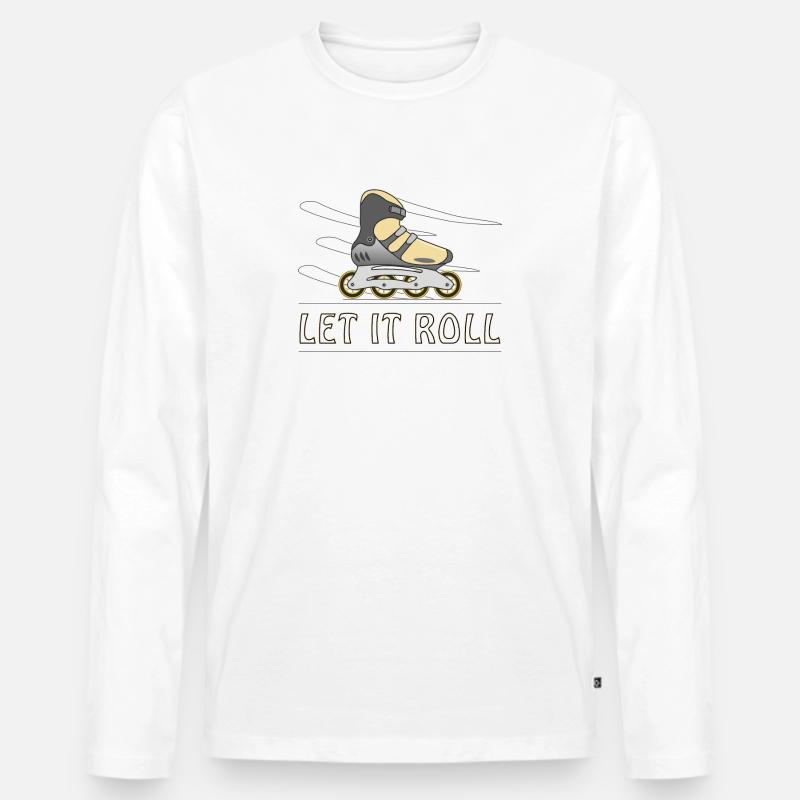 INLINE SKATER LET IT ROLL - Männer Premium Bio Langarmshirt - Weiß