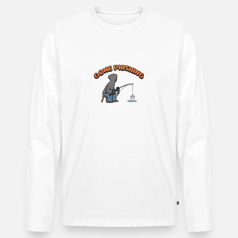 Gone Phishing Hacking Computer Hacker Gift - Männer Premium Bio Langarmshirt - Weiß