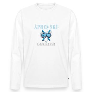 APRES SKI PROF -Drôle de sort - T-shirt manches longues Premium bio Homme - blanc - Devant - Nico (187cm)