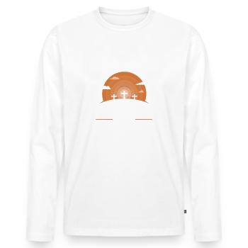Jésus Proverbe Dieu foi Bible Prière Don - T-shirt manches longues Premium bio Homme - blanc - Devant - Nico (187cm)