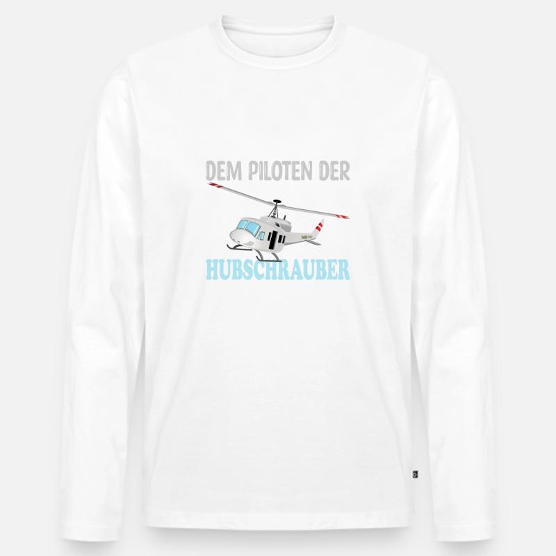 HUBSCHRAUBER HELIKOPTER - Männer Premium Bio Langarmshirt - Weiß