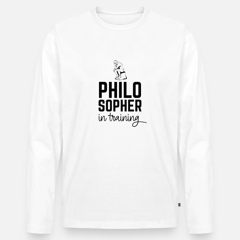 Philosoph in der Ausbildung - Männer Premium Bio Langarmshirt - Weiß