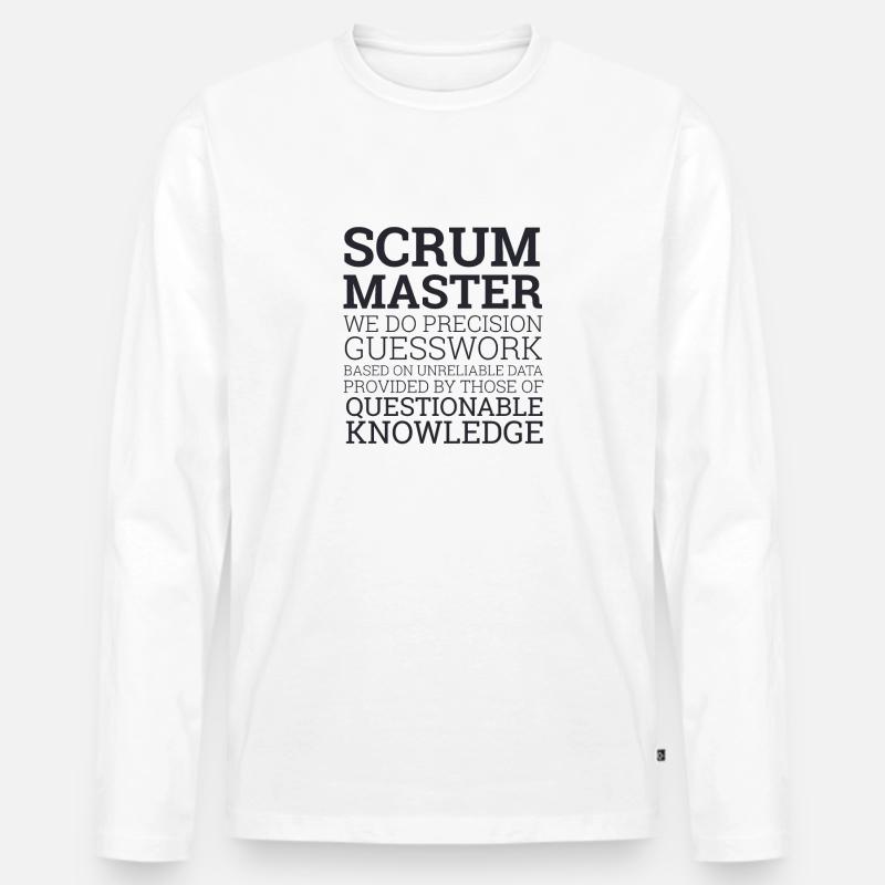"Scrum Master" | Scrum Master - Männer Premium Bio Langarmshirt - Weiß