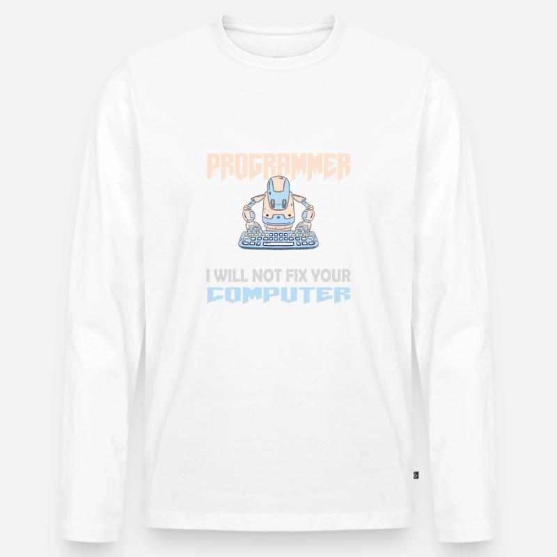 PROGRAMMER CODER HACKER - Men's Premium Organic Long Sleeve Shirt - white
