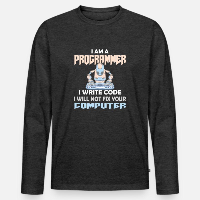 PROGRAMMIERER CODER HACKER Männer Premium Bio Langarmshirt