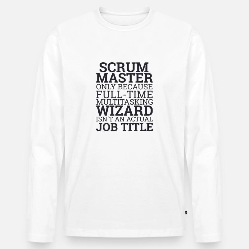 "Scrum Master" | Scrum Master - Männer Premium Bio Langarmshirt - Weiß