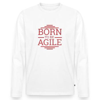 "Scrum Agile" | Scrum Master - Men's Premium Organic Long Sleeve Shirt - white - Front - Nico (187cm)
