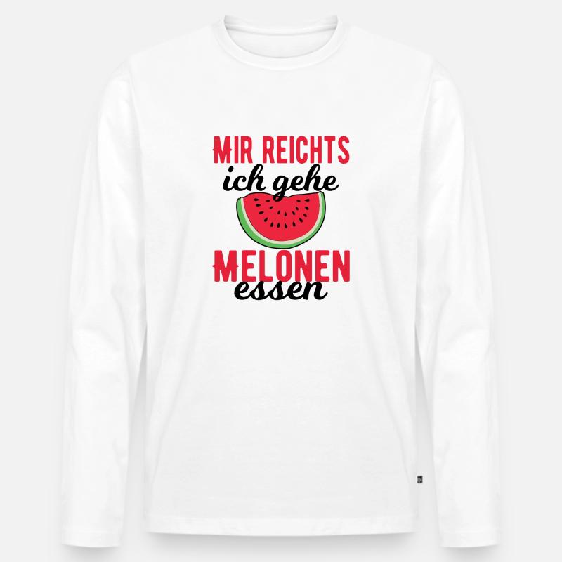 Melone - Männer Premium Bio Langarmshirt - Weiß