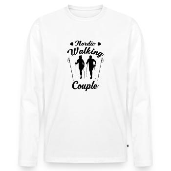 Nordic Walking Couple - T-shirt manches longues Premium bio Homme - blanc - Devant - Nico (187cm)