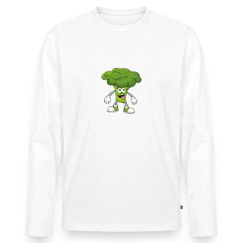 Brocoli - T-shirt manches longues Premium bio Homme - blanc - Devant - Nico (187cm)