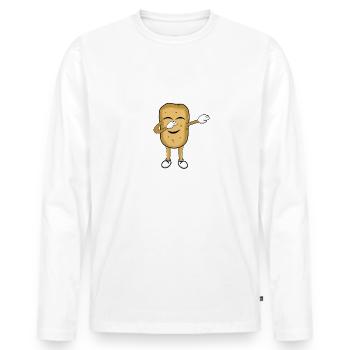 potato - Men's Premium Organic Long Sleeve Shirt - white - Front - Nico (187cm)