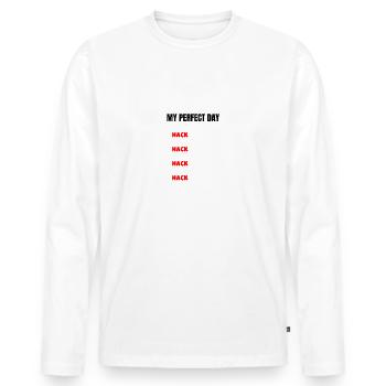 Perfekte Tag Cybersicherheit Wake Up Hack Sicherheit - Männer Premium Bio Langarmshirt - Weiß - Vorne - Nico (187cm)