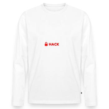 Cyber Security Eat Schlaf Hack wiederholen Computer Spaß - Männer Premium Bio Langarmshirt - Weiß - Vorne - Nico (187cm)
