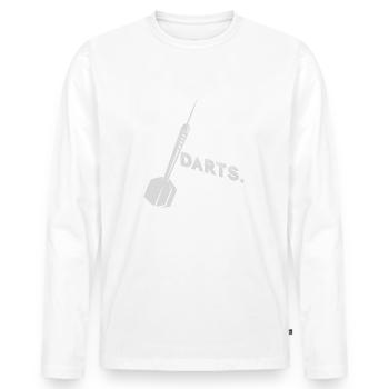 Fléchettes Fléchettes Fléchettes cadeaux de fléchettes - T-shirt manches longues Premium bio Homme - blanc - Devant - Nico (187cm)