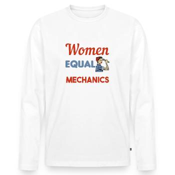 Mécanicien mécanicien - T-shirt manches longues Premium bio Homme - blanc - Devant - Nico (187cm)