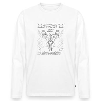 MOTORRAD BIKER AUS LEIDENSCHAFT - Männer Premium Bio Langarmshirt - Weiß - Vorne - Nico (187cm)