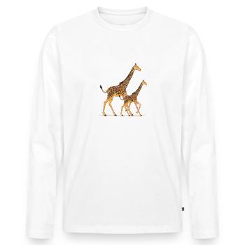 Muttertag Mutter Mummy Giraffe Spruch Geschenk - Männer Premium Bio Langarmshirt - Weiß - Vorne - Nico (187cm)