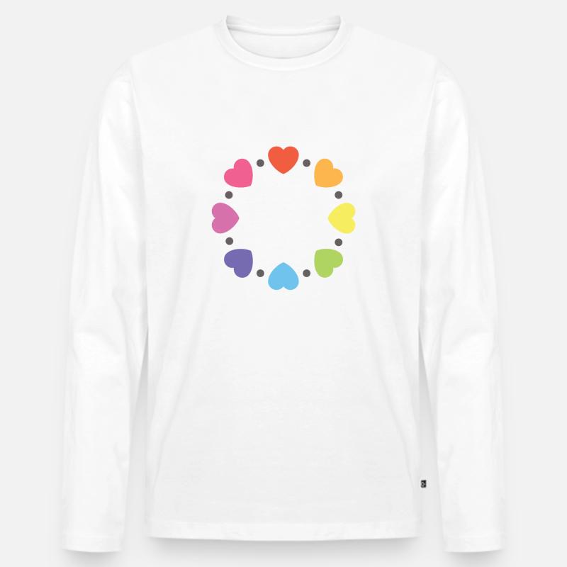 pride herz kreis - Männer Premium Bio Langarmshirt - Weiß