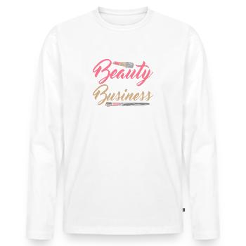 Beauty is my business cosmetics beautician - Men's Premium Organic Long Sleeve Shirt - white - Front - Nico (187cm)