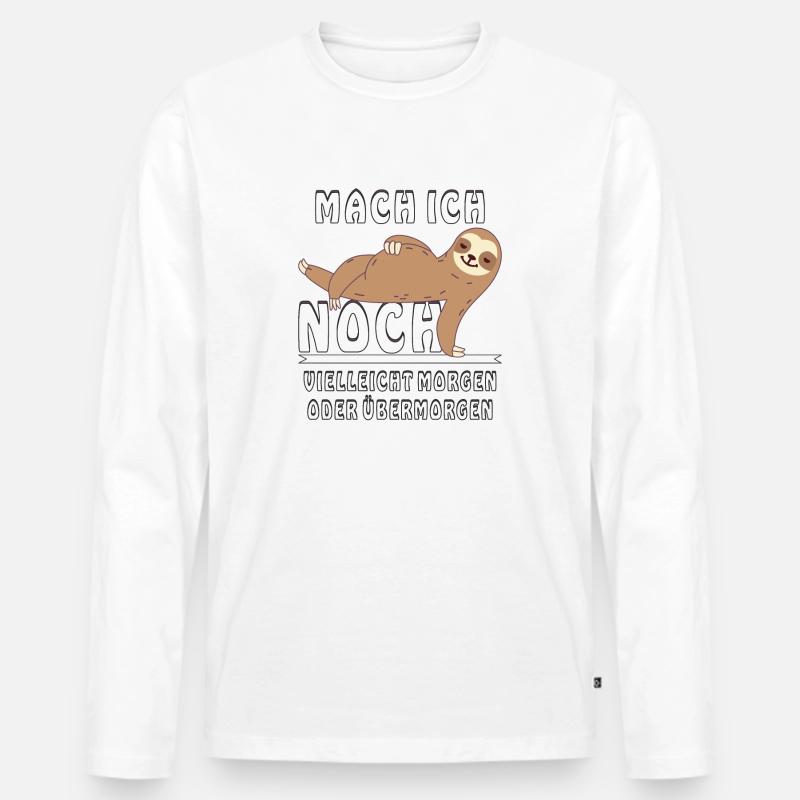 FAULTIER MACH ICH NOCH - Männer Premium Bio Langarmshirt - Weiß