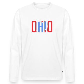 Ohio Cleveland Amérique Cincinnati Ohio State - T-shirt manches longues Premium bio Homme - blanc - Devant - Nico (187cm)