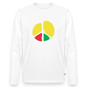 Olodum Friedenszeichen Brasilianischer Karneval - Männer Premium Bio Langarmshirt - Weiß - Vorne - Nico (187cm)