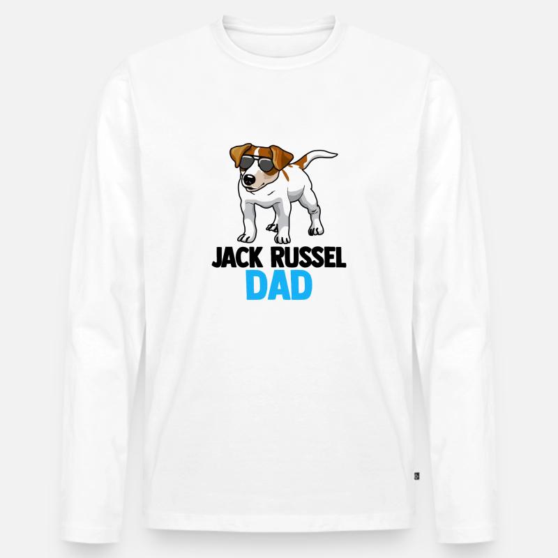 Jack Russell Russel - Männer Premium Bio Langarmshirt - Weiß