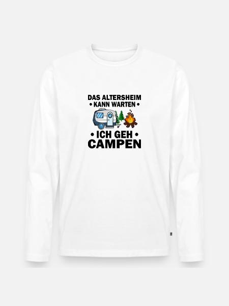 Camper und Rentner - Männer Premium Bio Langarmshirt - Weiß