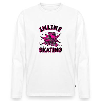 Inline Skating Inline-Skates - Männer Premium Bio Langarmshirt - Weiß - Vorne - Nico (187cm)