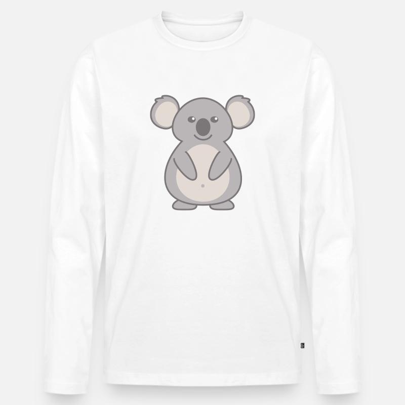 Koala - Männer Premium Bio Langarmshirt - Weiß