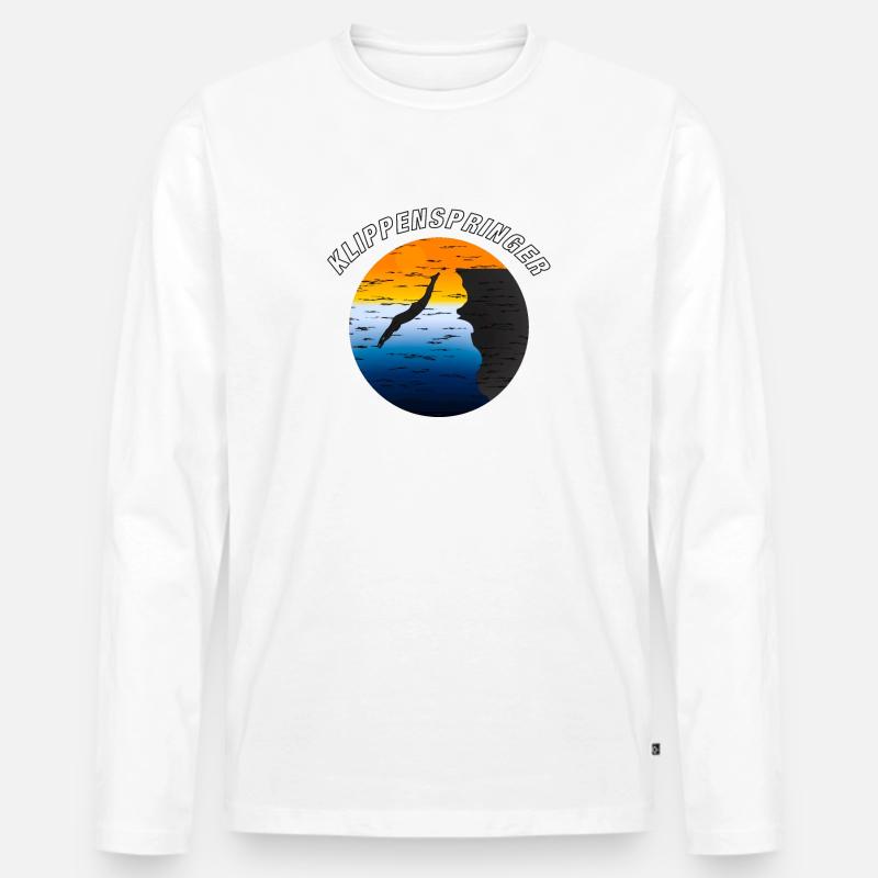 KLIPPENSPRINGER - Männer Premium Bio Langarmshirt - Weiß